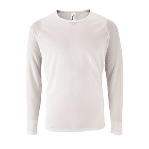 SOLS Mens Sporty Long Sleeve Performance T-Shirt / White